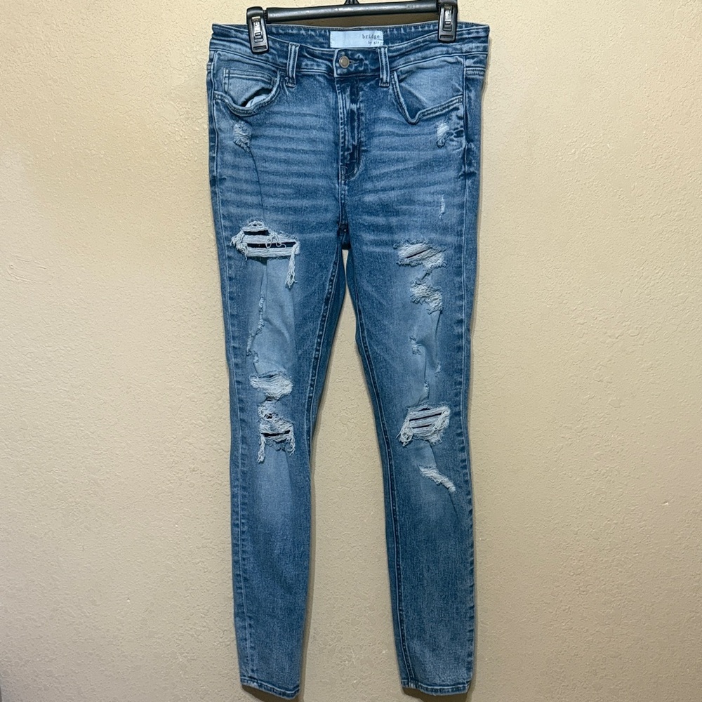 Bridge by Gly Distressed Light Blue Women's Skinny Jeans
